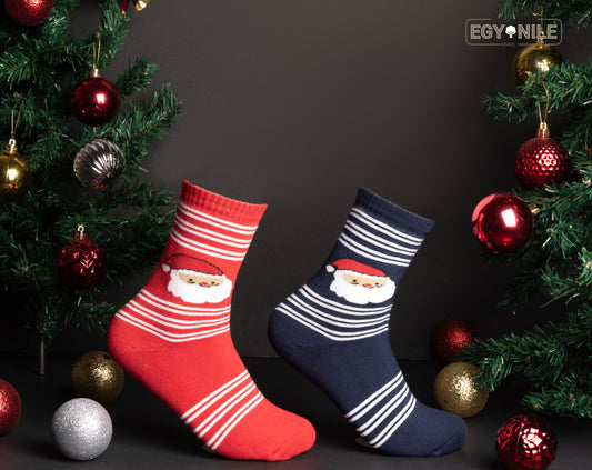 803- Free size Warm, Winter, Fluffy, Cozy and Thick Red or Blue Christmass Socks