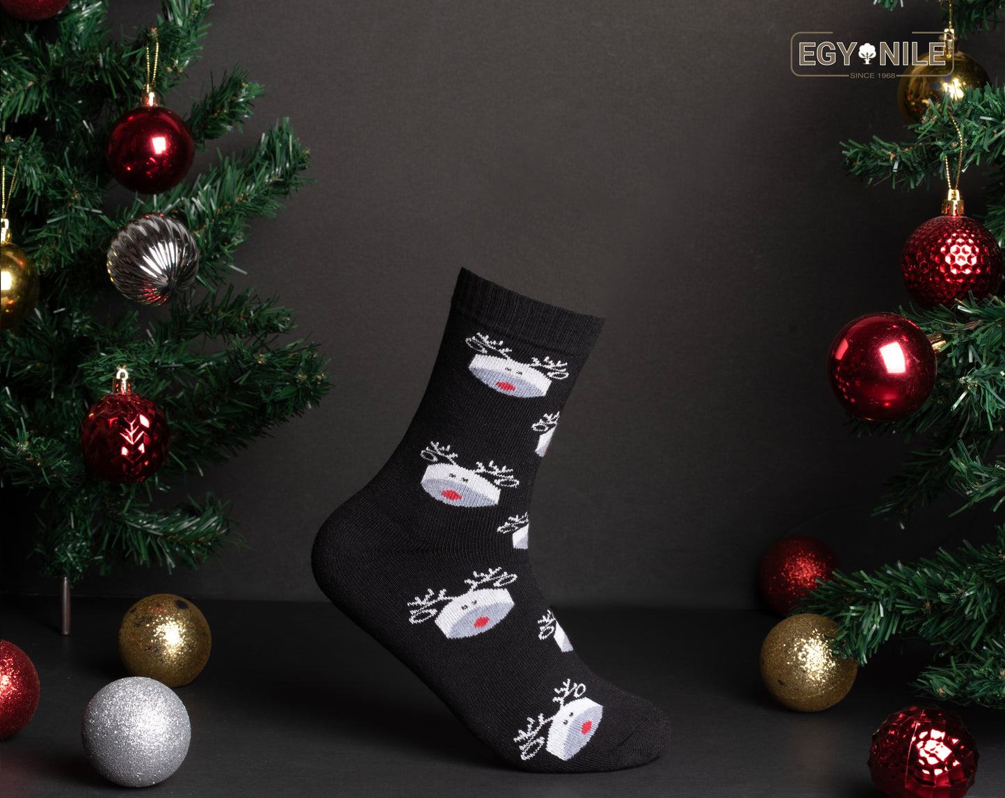 804- Free size Warm, Winter, Fluffy, Cozy and Thick Black Christmass Socks