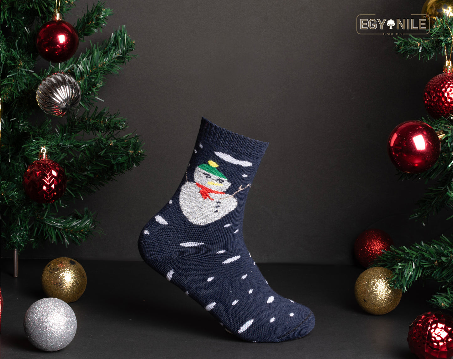 805- Free size Warm, Winter, Fluffy, Cozy and Thick Dark-Blue Christmass Socks