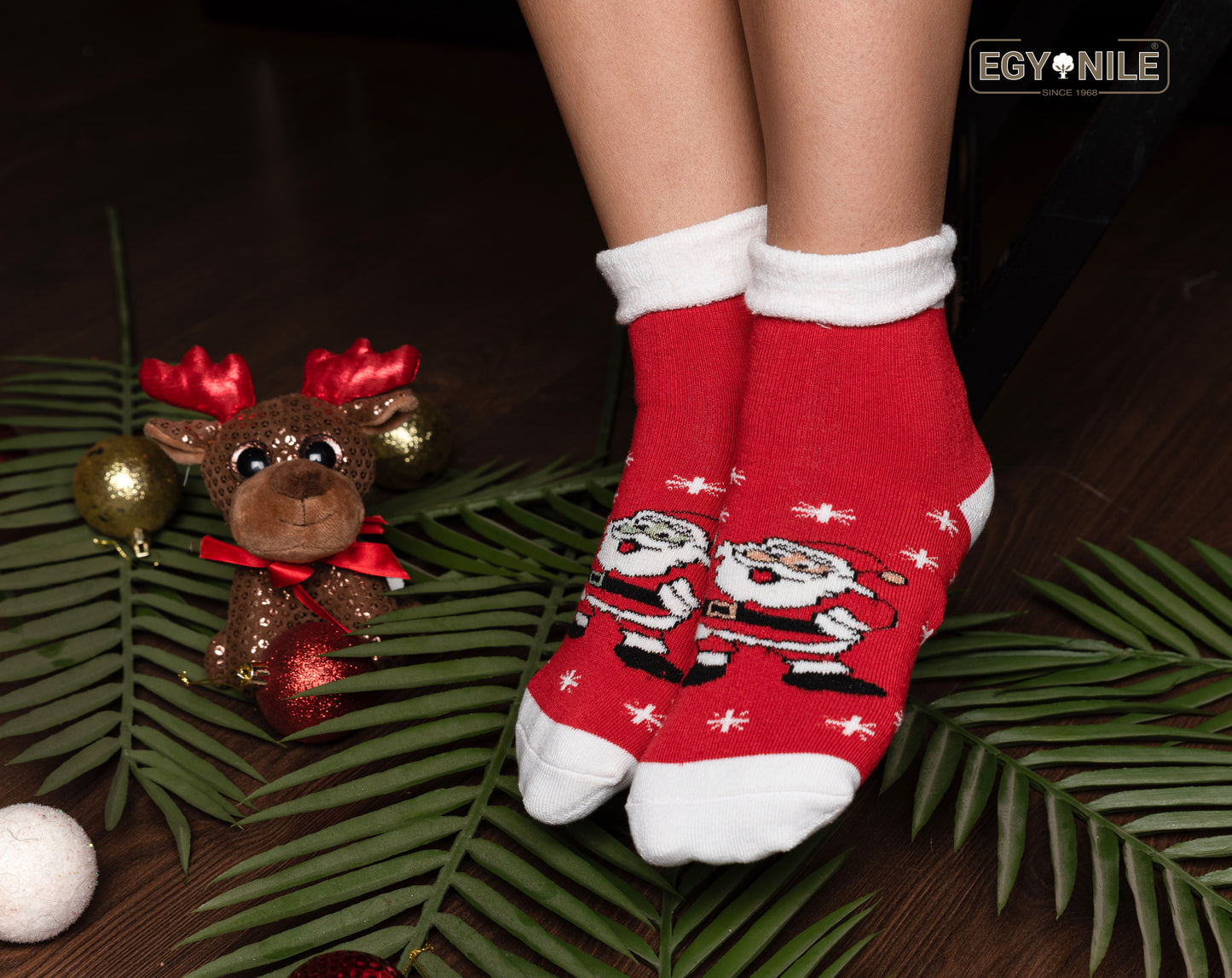 813- Free size Warm, Winter, Fluffy, Cozy and Thick Red Christmass Socks