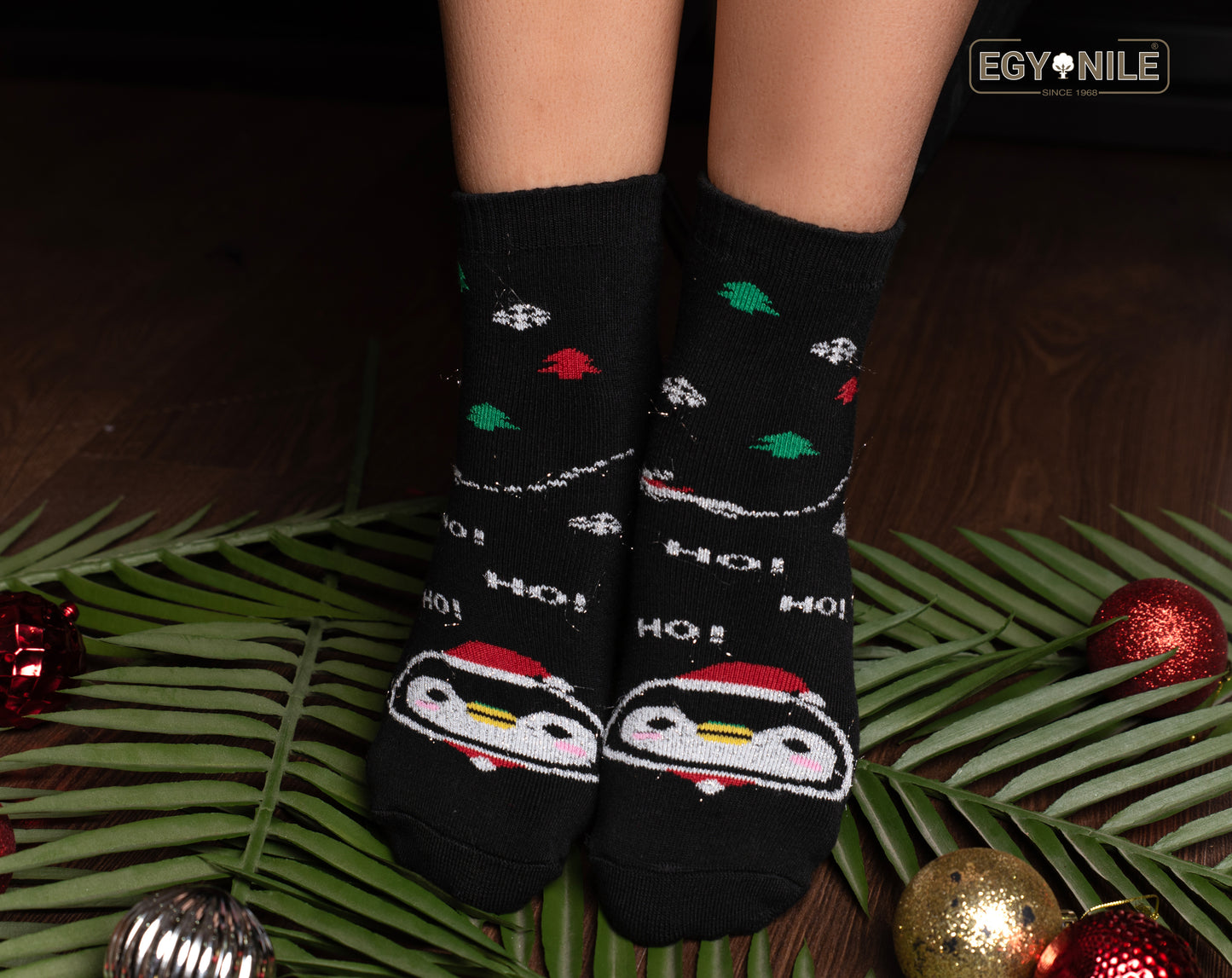 818- Free size Warm, Winter, Fluffy, Cozy and Thick Black Christmass Socks